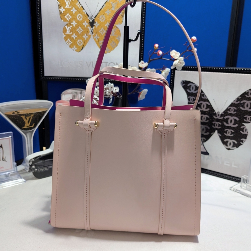 Kate Spade Small Elodie Arbor Hill Tote/Crossbody Pink & Brt Pink Leather - NEW!
